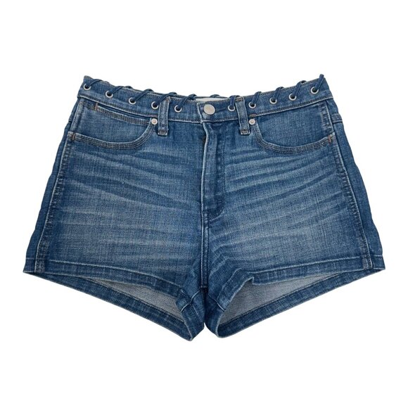Abercrombie & Fitch Womens 6 High Rise Denim Short Shorts / Eyelet Waist Detail - Picture 1 of 11